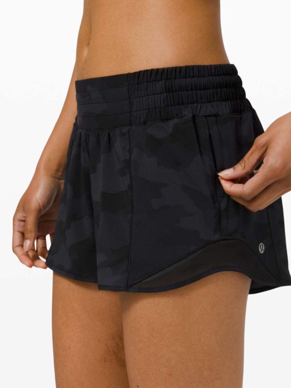 Lululemon Hotty Hot Short II *2.5" W7AUJR Camo Deep Coal / Black - Size 12